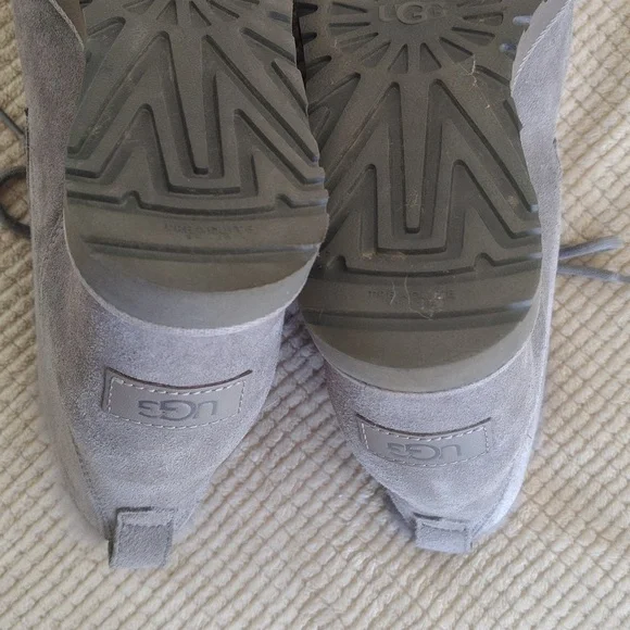 UGG Classic Femme Wedge Charcoal Lace Up Boot Size 8.5 - Picture 13 of 16